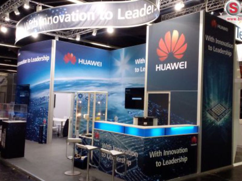 messestand mit digitaldruck huawei messe nuernberg - BESCHRIFTUNG